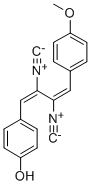 1-(p-ヒドロキシベンジリデン)-2-(p-メトキシベンジリデン)エチレンジイソシアニド 化学構造式