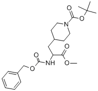 1-BOC-4-(2-CBZ-AMINO-2-METHOXYCARBONYL-ETHYL)PIPERIDINE Struktur