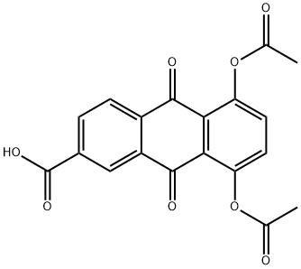 5,8-Diacetoxy-9,10-dihydro-9,10-dioxo-2-anthracenecarboxylic acid Struktur