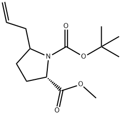 (2S)-5-Allyl-1,2-pyrrolidinedicarboxylic acid 1-(tert-butyl) 2-methyl ester Struktur