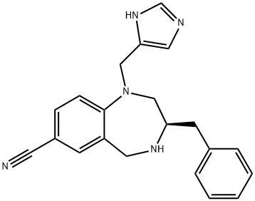 (R)-1-((1H-iMidazol-5-yl)Methyl)-3-benzyl-2,3,4,5-tetrahydro-1H-benzo[e][1,4]diazepine-7-carbonitrile 结构式