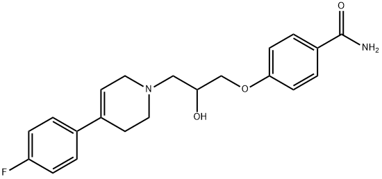 4-[3-[4-(4-Fluorophenyl)-1,2,3,6-tetrahydro-1(2H)-pyridinyl]-2-hydroxypropoxy]benzamidehydrochloride Struktur