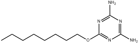 6-(オクチルオキシ)-1,3,5-トリアジン-2,4-ジアミン 化学構造式