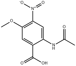 2-Acetamido-5-methoxy-4-nitrobenzoic Acid Struktur