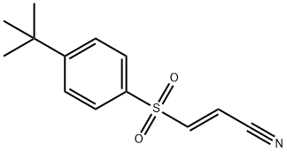 (2E)-3-[[4-叔丁基苯基]磺酰基]-2-丙烯腈,196309-76-9,结构式