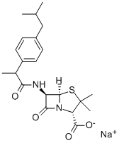 alpha-Methyl-4-(isobutyl) benzyl penicillin sodium, 196309-77-0, 结构式