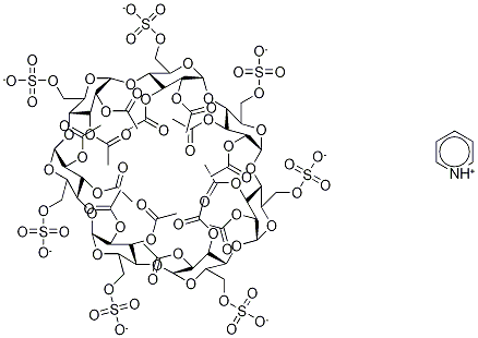 Heptakis(6-O-sulfo)-β-cyclodextrin Tetradecaacetate Heptapyridium Salt Structure