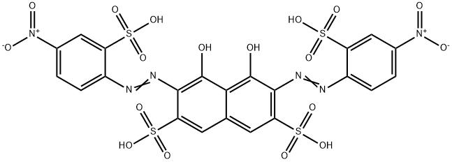 4,5-ジヒドロキシ-3,6-ビス[(4-ニトロ-2-スルホフェニル)アゾ]-2,7-ナフタレンジスルホン酸 化学構造式