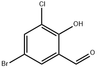 5-ブロモ-3-クロロ-2-ヒドロキシベンズアルデヒド 化学構造式