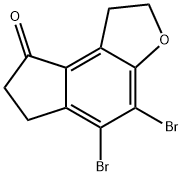 4,5-Dibromo-1,2,6,7-tertahydro-8H-indeno[5,4-b]furan-8-one Struktur