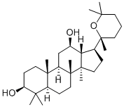 (20R)-20,25-エポキシ-5α-ダンマラン-3β,12β-ジオール 化学構造式