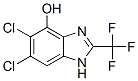 5,6-ジクロロ-2-(トリフルオロメチル)-1H-ベンゾイミダゾール-4-オール 化学構造式