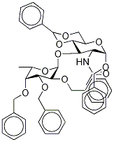 Benzyl 2-Acetamido-2-deoxy-3-O-(2,3,4-tri-O-benzyl-α-L-fucopyranosyl)-4,6-benzylidene-α-D-glucopyranoside Structure