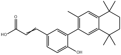 3-[4-Hydroxy-3-(5,6,7,8-tetrahydro-3,5,5,8,8-pentamethyl-2-naphthalenyl)phenyl]-2-propenoicacid Struktur