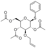 フェニル2,4,6-トリ-O-アセチル-3-O-アリル-1-チオ-β-D-グルコピラノシド 化学構造式