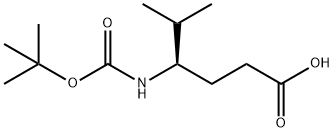 4-BOC-(R)-AMINO-5-METHYL HEXANOIC ACID 化学構造式