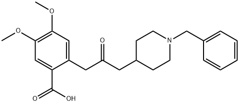 2-(3-(1-ベンジルピペリジン-4-イル)-2-オキソプロピル)-4,5-ジメトキシ安息香酸(DONEPEZIL IMPURITY) 化学構造式