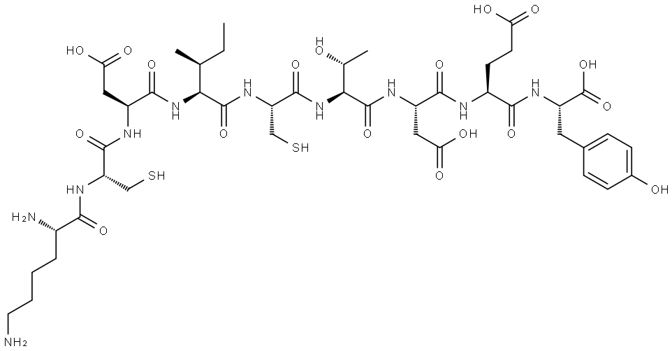 H-LYS-CYS-ASP-ILE-CYS-THR-ASP-GLU-TYR-OH Structure