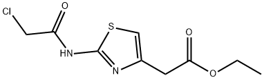 {2-[(クロロアセチル)アミノ]-1,3-チアゾール-4-イル}酢酸エチル 化学構造式