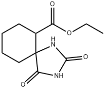 2,4-Dioxo-1,3-diazaspiro[4.5]decane-6-carboxylic acid ethyl ester Structure