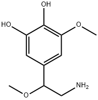 1,2-Benzenediol, 5-(2-amino-1-methoxyethyl)-3-methoxy- (9CI) 化学構造式