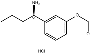 (R)-1-(苯并[D] [1,3]二氧杂环戊烯-5-基)丁-1-胺氯化物,197508-49-9,结构式