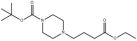 tert-butyl 4-(4-ethoxy-4-oxobutyl)piperazine-1-carboxylate Struktur
