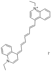 1-エチル-4-[7-[1-エチルキノリン-4(1H)-イリデン]-1,3,5-ヘプタトリエニル]キノリニウム・ヨージド 化学構造式