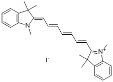 碘化-1,1ˊ,3,3,3ˊ,3ˊ-六甲基吲哚三羰花青, 19764-96-6, 结构式