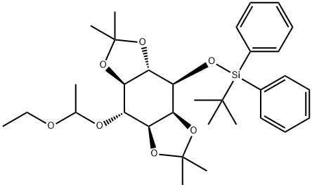 3-O-[(tert-Butyldiphenylsilyl]-6-O-(D,L-1-Ethoxyethyl)-1,2:4,5-bis-O-(1-methylethylidene)-D,L-myo-inositol Structure