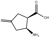 Cyclopentanecarboxylic acid, 2-amino-4-methylene-, (1R,2S)- (9CI) 结构式