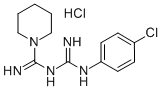 N-((p-Chlorophenyl)amidino)-1-piperidinecarboxamidine hydrochloride Structure
