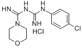 N-((p-Chlorophenyl)amidino)-4-morpholinecarboxamidine hydrochloride Structure