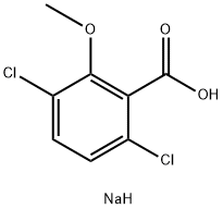 3,6-ジクロロ-2-メトキシ安息香酸ナトリウム 化学構造式