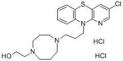 1H-1,4-Diazepine-1-ethanol, hexahydro-4-(3-(3-chloro-10H-pyrido(3,2-b) (1,4)benzothiazin-10-yl)propyl)-, dihydrochloride Structure