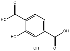 2,3-ジヒドロキシ-1,4-ベンゼンジカルボン酸 化学構造式