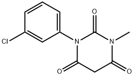 1-(3-クロロフェニル)-3-メチル-2,4,6(1H,3H,5H)-ピリミジントリオン 化学構造式