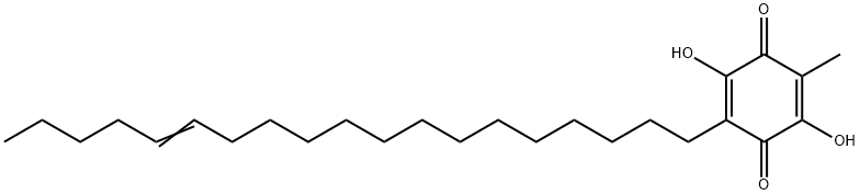 2,5-ジヒドロキシ-3-メチル-6-(14-ノナデセニル)-2,5-シクロヘキサジエン-1,4-ジオン 化学構造式