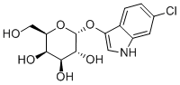 6-氯-3-吲哚基-Α-D-吡喃半乳糖苷 结构式