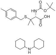 N-叔丁氧羰基-S-(4-甲基苄基)-D-青霉胺二环己基胺 结构式