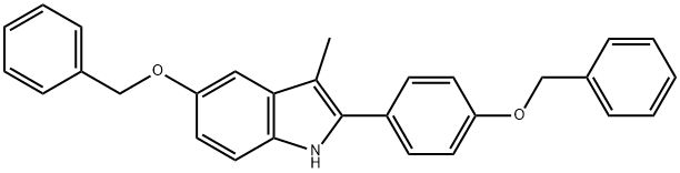 3-メチル-5-(フェニルメトキシ)-2-[4-(フェニルメトキシ)フェニル]-1H-インドール 化学構造式