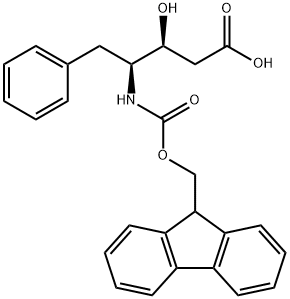 FMOC-(3S,4S)-4-AMINO-3-HYDROXY-5-PHENYL PENTANOIC ACID Structure