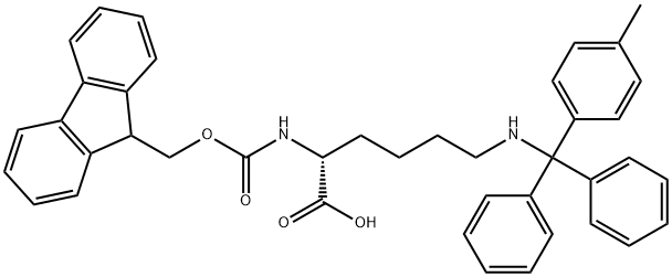 N-芴甲氧羰基-N'-(4-甲基三苯甲基)-D-赖氨酸,198544-94-4,结构式