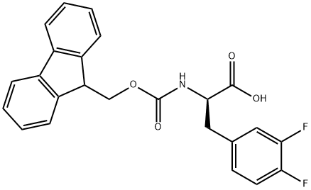 FMOC-D-3,4-二氟苯丙氨酸, 198545-59-4, 结构式