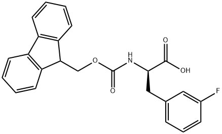 (R)-N-FMOC-3-フルオロフェニルアラニン 化学構造式