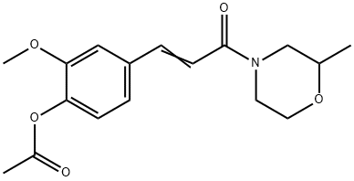 4-(4-アセトキシ-3-メトキシシンナモイル)-2-メチルモルホリン 化学構造式