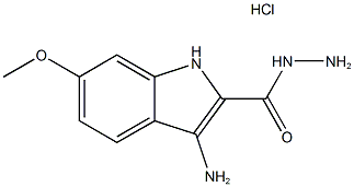 3-amino-6-methoxy-1H-indole-2-carbohydrazide hydrochloride Struktur