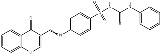 Benzenesulfonamide, 4-(((4-oxo-4H-1-benzopyran-3-yl)methylene)amino)-N -((phenylamino)thioxomethyl)-|