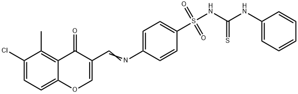 198649-77-3 Benzenesulfonamide, 4-(((6-chloro-5-methyl-4-oxo-4H-1-benzopyran-3-yl) methylene)amino)-N-((phenylamino)thioxomethyl)-