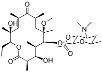 (10E)-3-O-De(α-L-cladinose)-10-dehydro-11-dehydroxy-6-O-Methyl-erythroMycin 2'-Acetate Struktur
